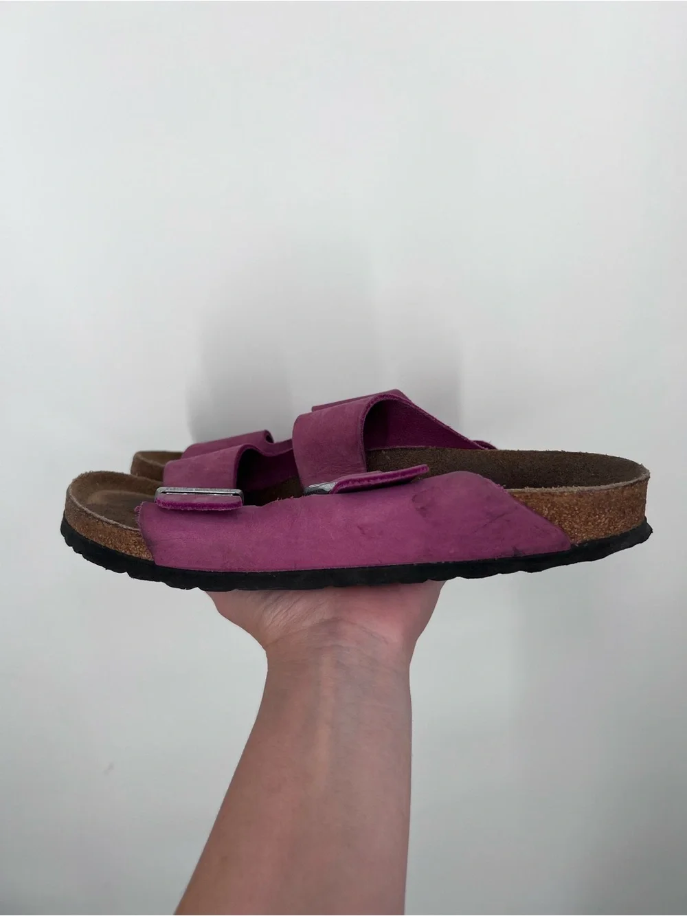 Birkenstock Dark Fuchsia Pink Suede Arizona Sandals 39